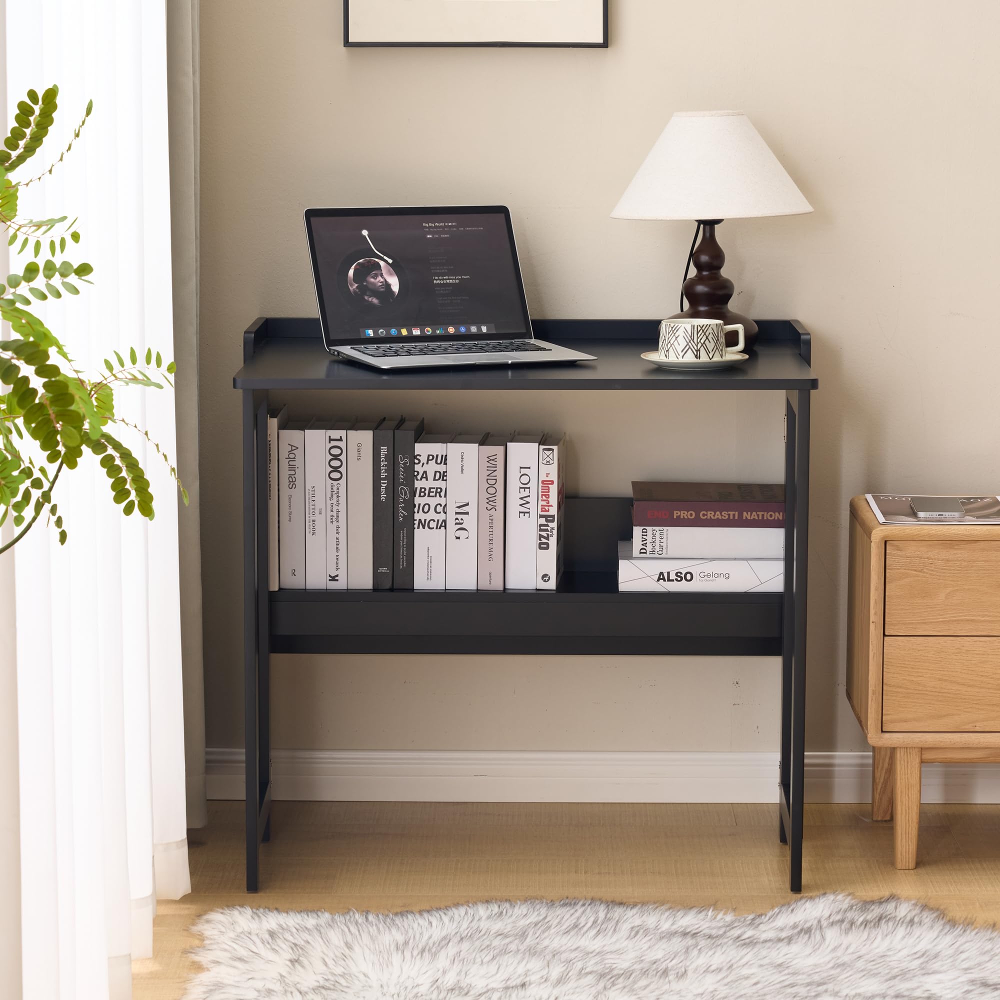 ON-U LIFEMY ON MINI FOLDNG SHELF テーブル Amazon.com: Folding Table with Storage Shelf,32.6 Inch Foldable